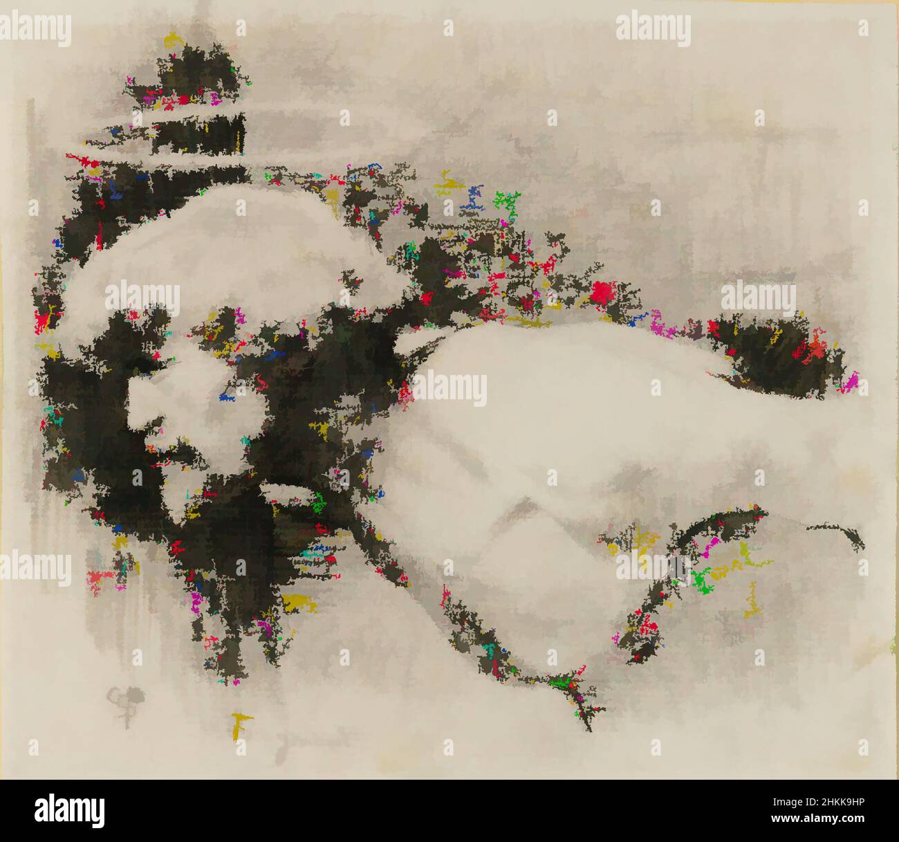 Kunst inspiriert durch Studie für „The Entheading of St. John the Baptist“, Charles Sprague Pearce, Amerikaner, 1851-1914, Crayon auf Papier, Ca. 1881, Blatt: 6 1/8 x 7 in., 15,6 x 17,8 cm, Amerikaner, christentum, Buntstift, Zeichnung, Ausführung, feine Linien, Halo, Märtyrer, Neues Testament, Prediger, Prophet, Klassisches Werk, das von Artotop mit einem Schuss Moderne modernisiert wurde. Formen, Farbe und Wert, auffällige visuelle Wirkung auf Kunst. Emotionen durch Freiheit von Kunstwerken auf zeitgemäße Weise. Eine zeitlose Botschaft, die eine wild kreative neue Richtung verfolgt. Künstler, die sich dem digitalen Medium zuwenden und die Artotop NFT erschaffen Stockfoto