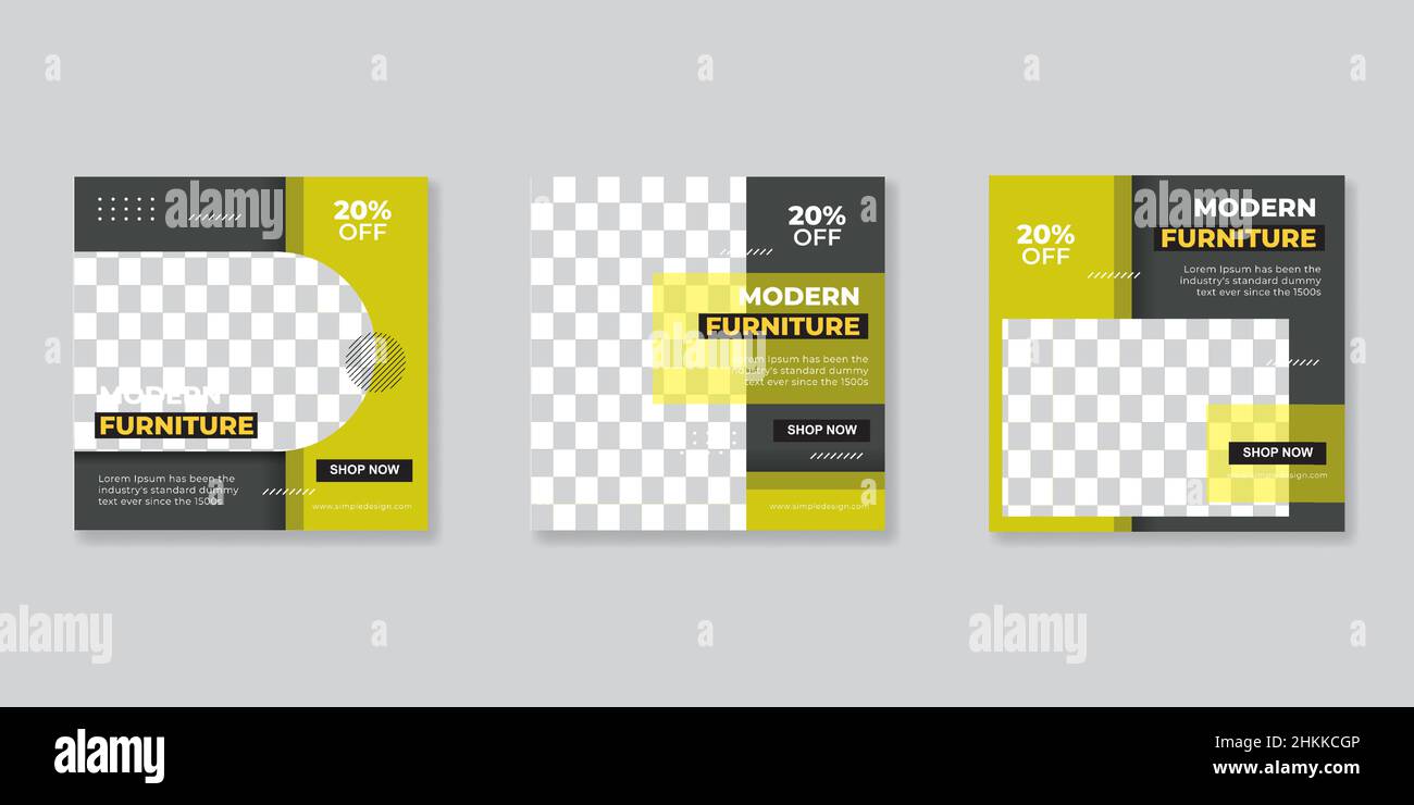 Moderne Möbel Social Media Post Templates Design Stock Vektor