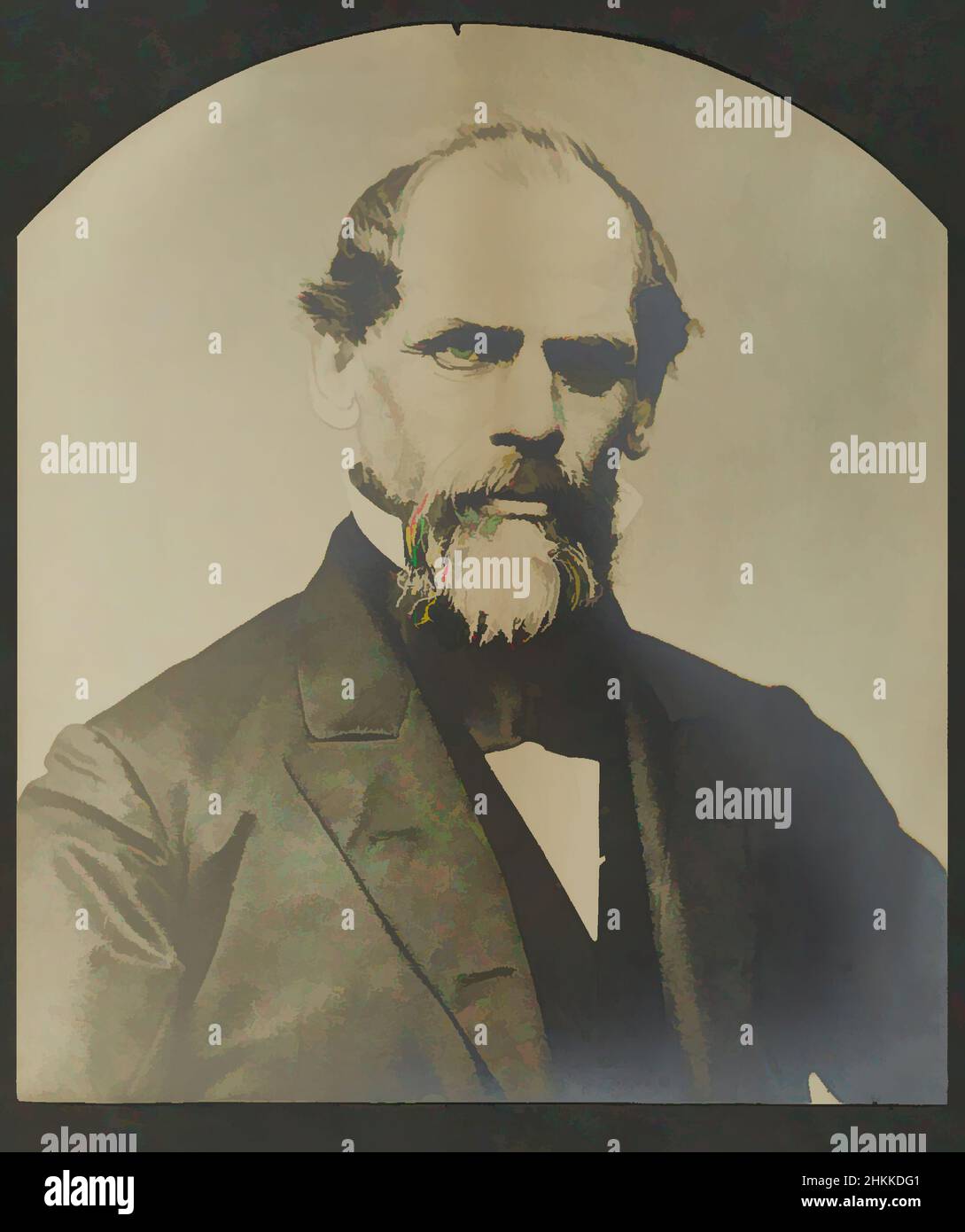 Kunst inspiriert von John Augustus Roebling, Gelatine-Silberfoto, ca. 1866-1867, Bild: 12 x 15 Zoll, 30,5 x 38,1 cm, Porträt, Klassisches Werk, modernisiert von Artotop mit einem Schuss Moderne. Formen, Farbe und Wert, auffällige visuelle Wirkung auf Kunst. Emotionen durch Freiheit von Kunstwerken auf zeitgemäße Weise. Eine zeitlose Botschaft, die eine wild kreative neue Richtung verfolgt. Künstler, die sich dem digitalen Medium zuwenden und die Artotop NFT erschaffen Stockfoto