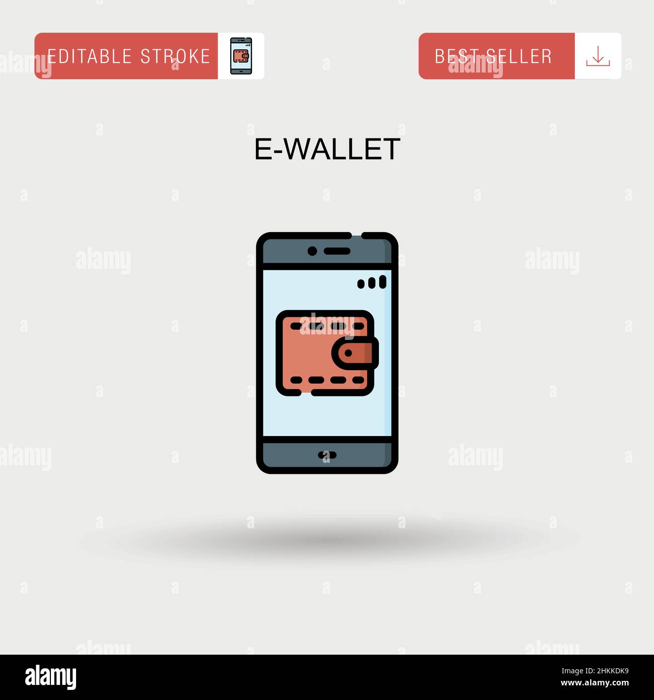Einfaches Vektorsymbol für E-Wallet. Stock Vektor