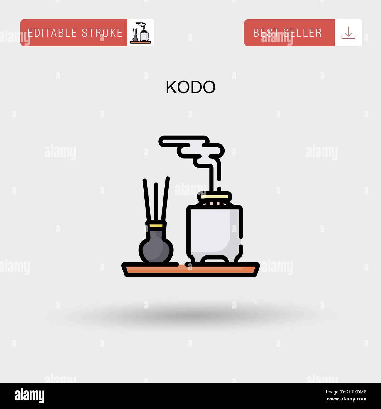 Einfaches Kodo-Vektorsymbol. Stock Vektor