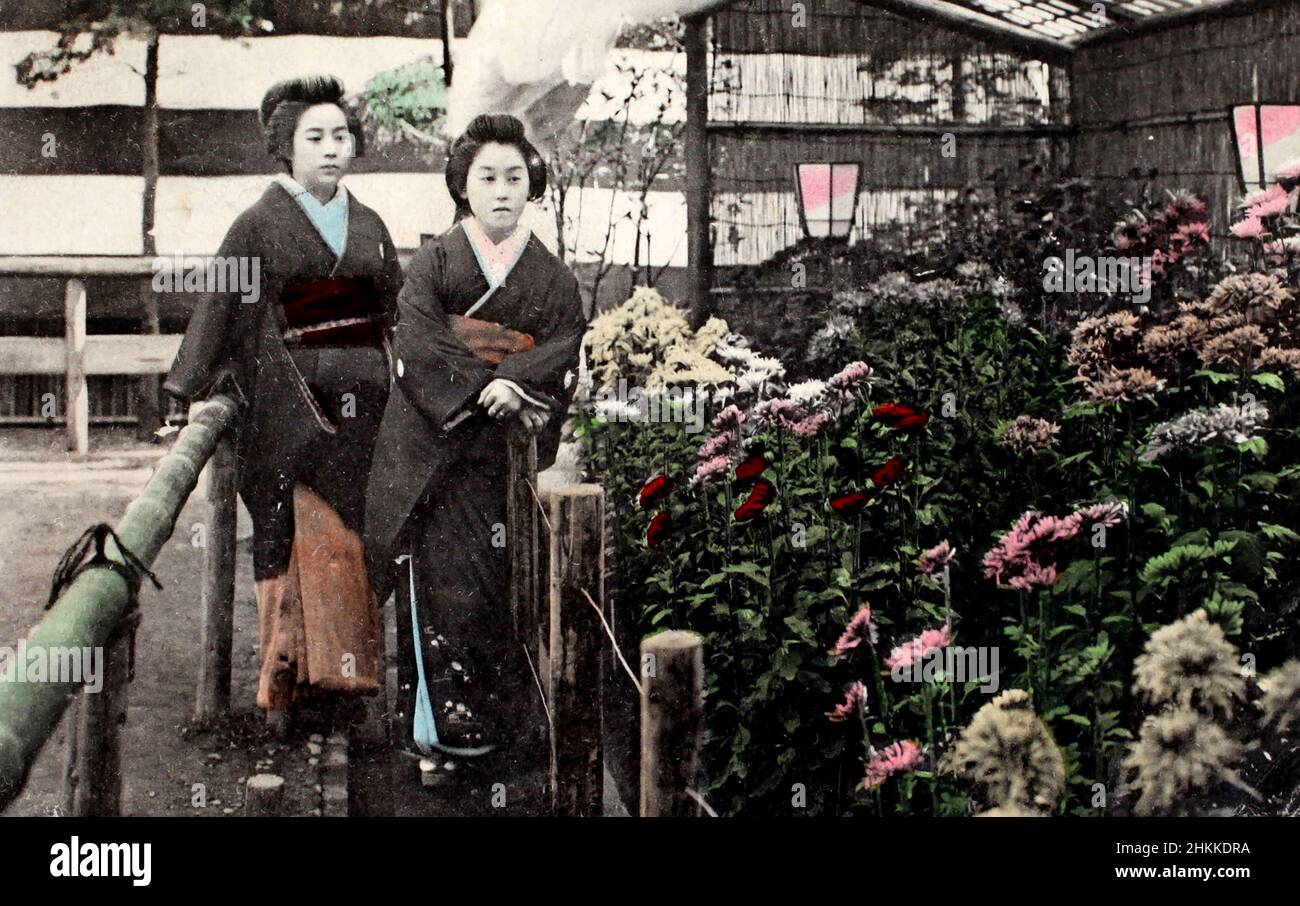 Das japanische Postkartenbild der Wende des 20. Jahrhunderts. Stockfoto