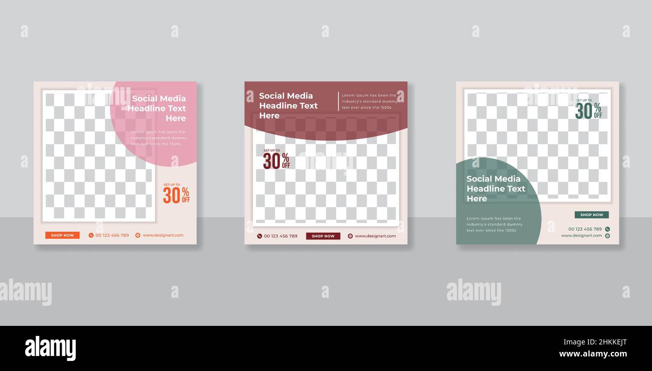 Social-Media-Vorlage Business-Agentur für digitales Marketing und Geschäftsverkauf promo. Möbel oder Modewerbung. Banner-Angebot. Werbe-Mocku Stock Vektor