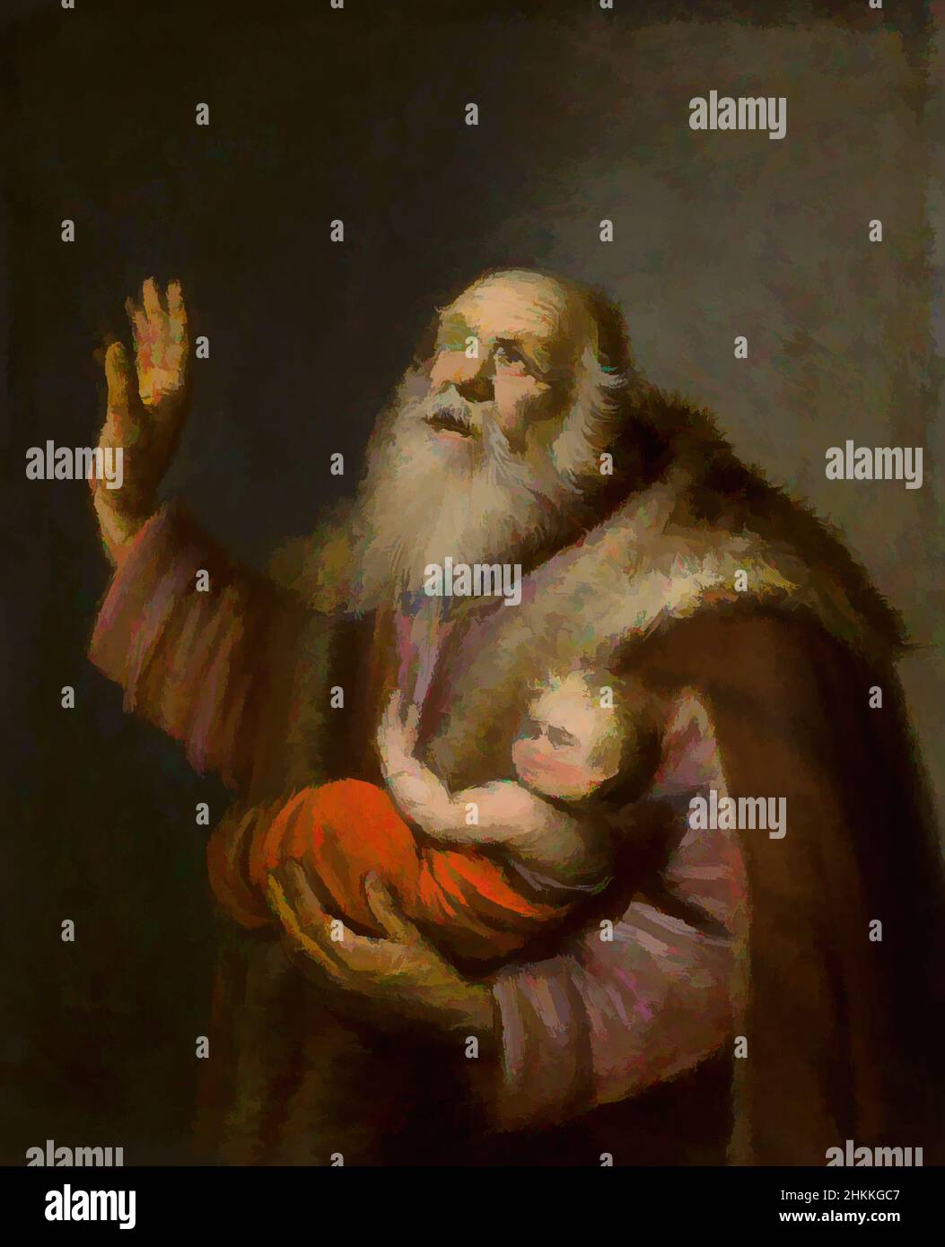 Kunst inspiriert von Simeon mit dem Kind Jesus, Nord-Niederlande, c. 1700, Classic Works modernisiert von Artotop mit einem Schuss Moderne. Formen, Farbe und Wert, auffällige visuelle Wirkung auf Kunst. Emotionen durch Freiheit von Kunstwerken auf zeitgemäße Weise. Eine zeitlose Botschaft, die eine wild kreative neue Richtung verfolgt. Künstler, die sich dem digitalen Medium zuwenden und die Artotop NFT erschaffen Stockfoto