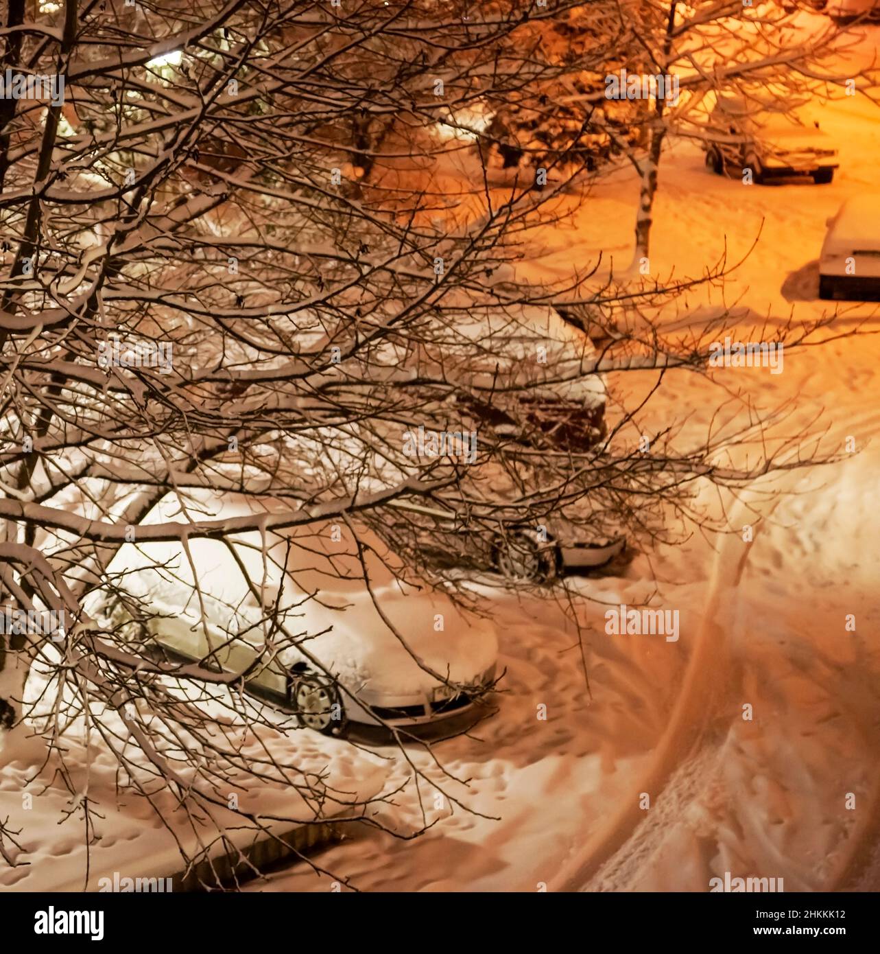 Winter in Sarajevo mit viel Schnee Stockfoto