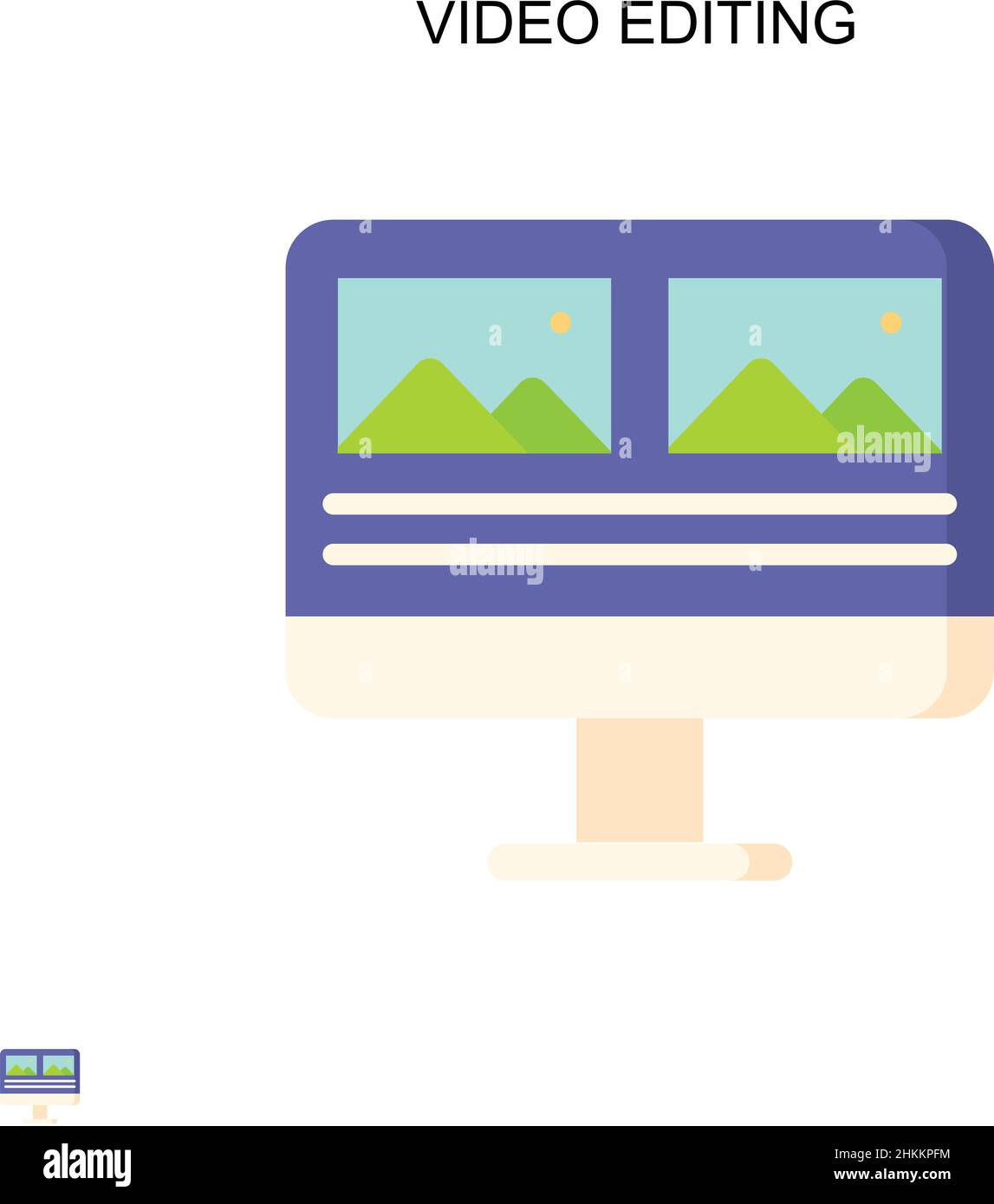 Video Bearbeitung einfache Vektor-Symbol. Illustration Symbol Design-Vorlage für Web mobile UI-Element. Stock Vektor