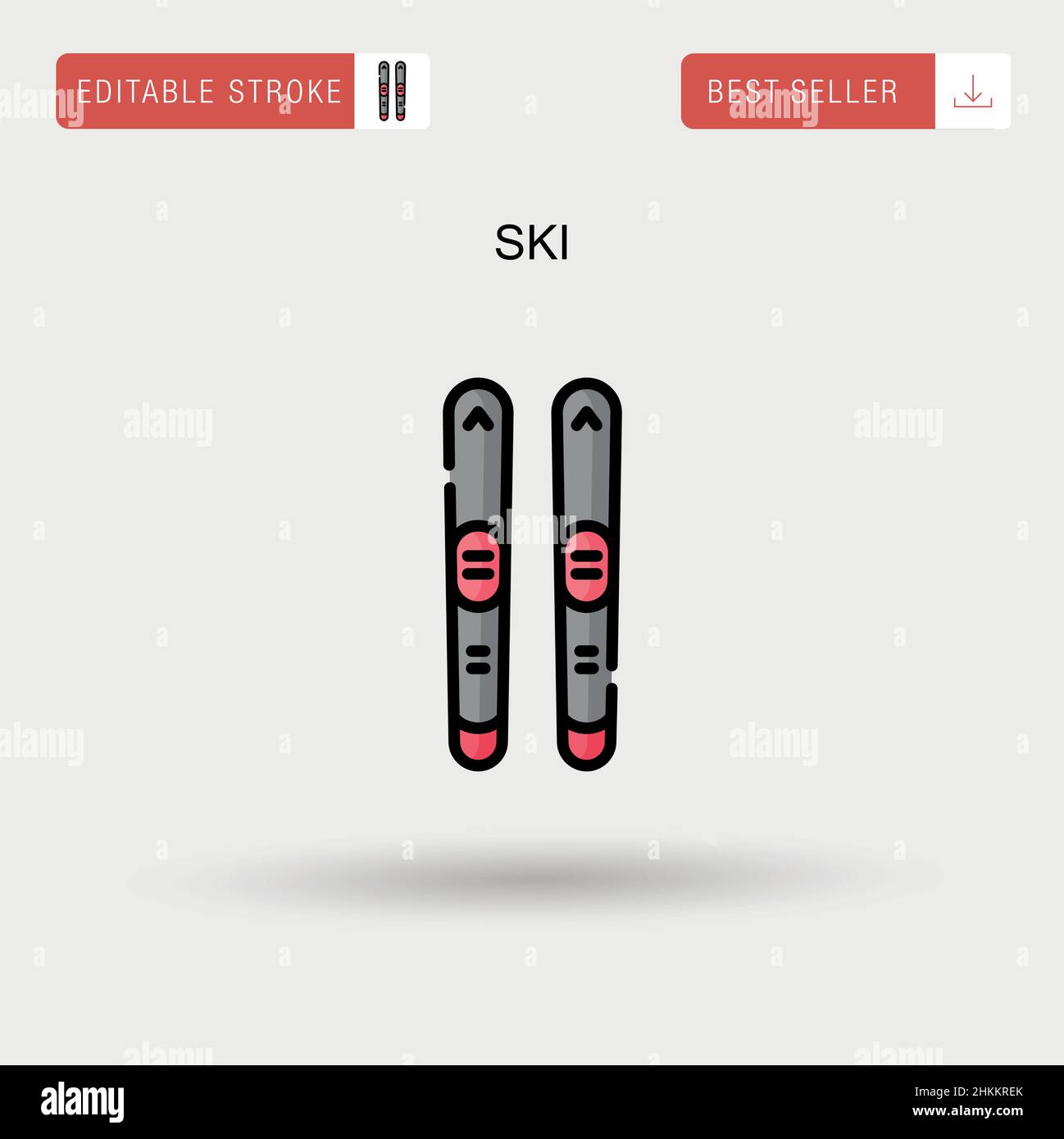 Ski Simple Vektor-Symbol. Stock Vektor