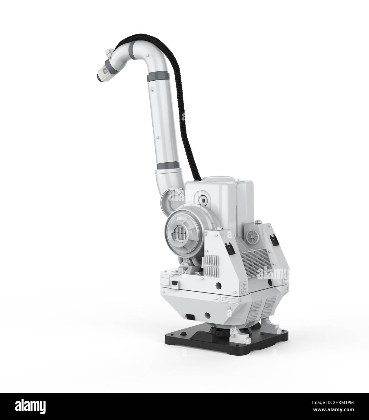 3D Rendering Roboter Airbrush für die Automatisierung Malerei isoliert auf weiß Stockfoto