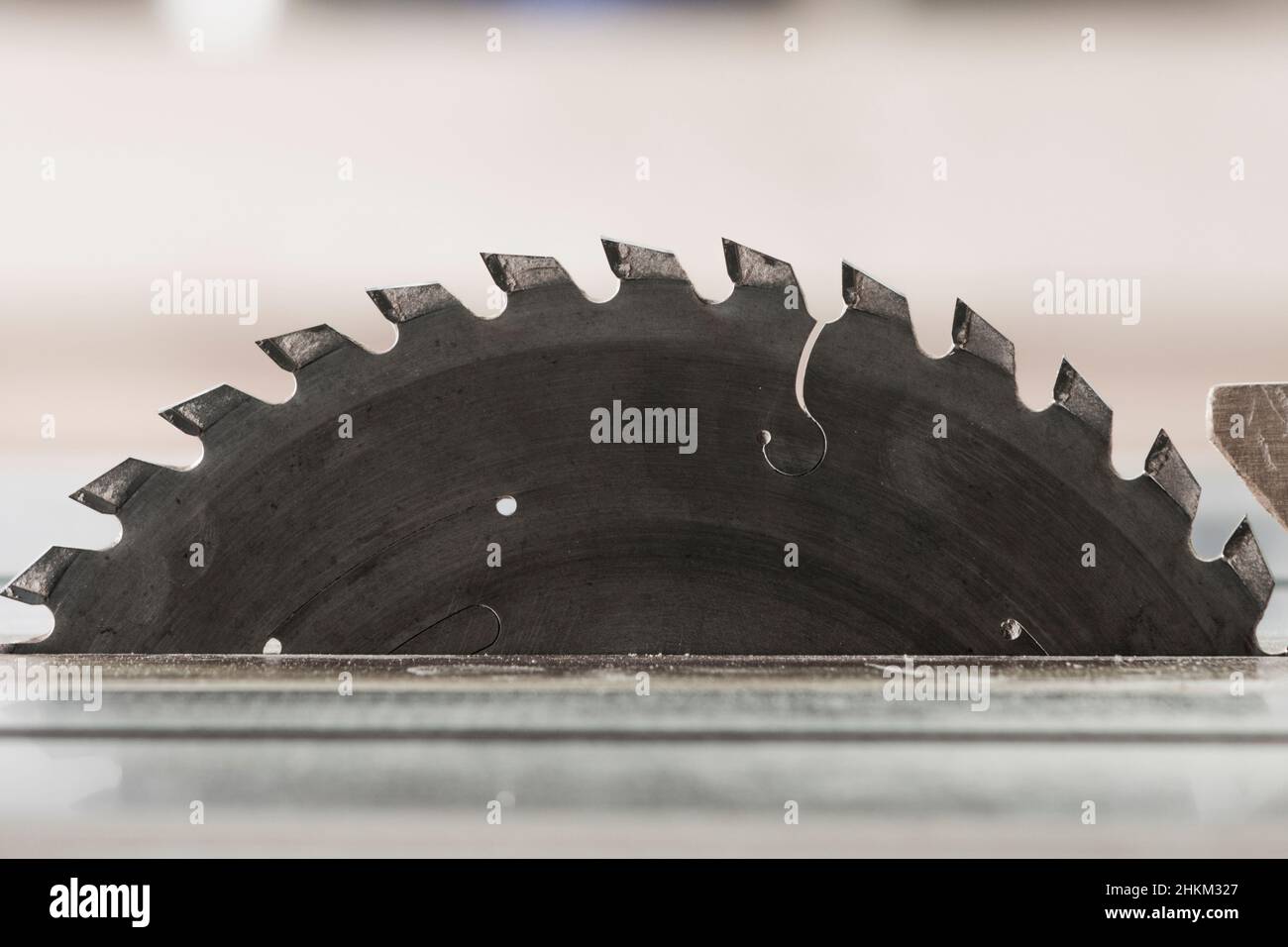 Kreissäge, Tisch sah crosscut Lade Stockfoto