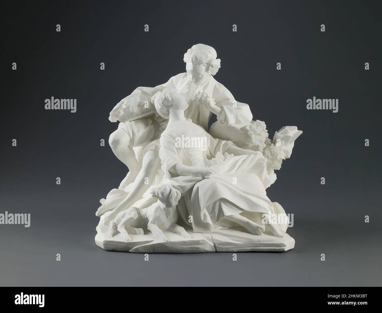 Kunst inspiriert von den Traubenfressern, François Boucher, französisch, 1703-1770, Sèvres Porzellanfabrik, Frankreich, gegründet 1756, 1757-66, Porzellan, hergestellt in Sèvres, Frankreich, Europa, Keramik, 8 11/16 x 9 1/4 x 7 Zoll (22 x 23,5 x 17,8 cm, Classic Works modernisiert von Artotop mit einem Schuss Modernität. Formen, Farbe und Wert, auffällige visuelle Wirkung auf Kunst. Emotionen durch Freiheit von Kunstwerken auf zeitgemäße Weise. Eine zeitlose Botschaft, die eine wild kreative neue Richtung verfolgt. Künstler, die sich dem digitalen Medium zuwenden und die Artotop NFT erschaffen Stockfoto