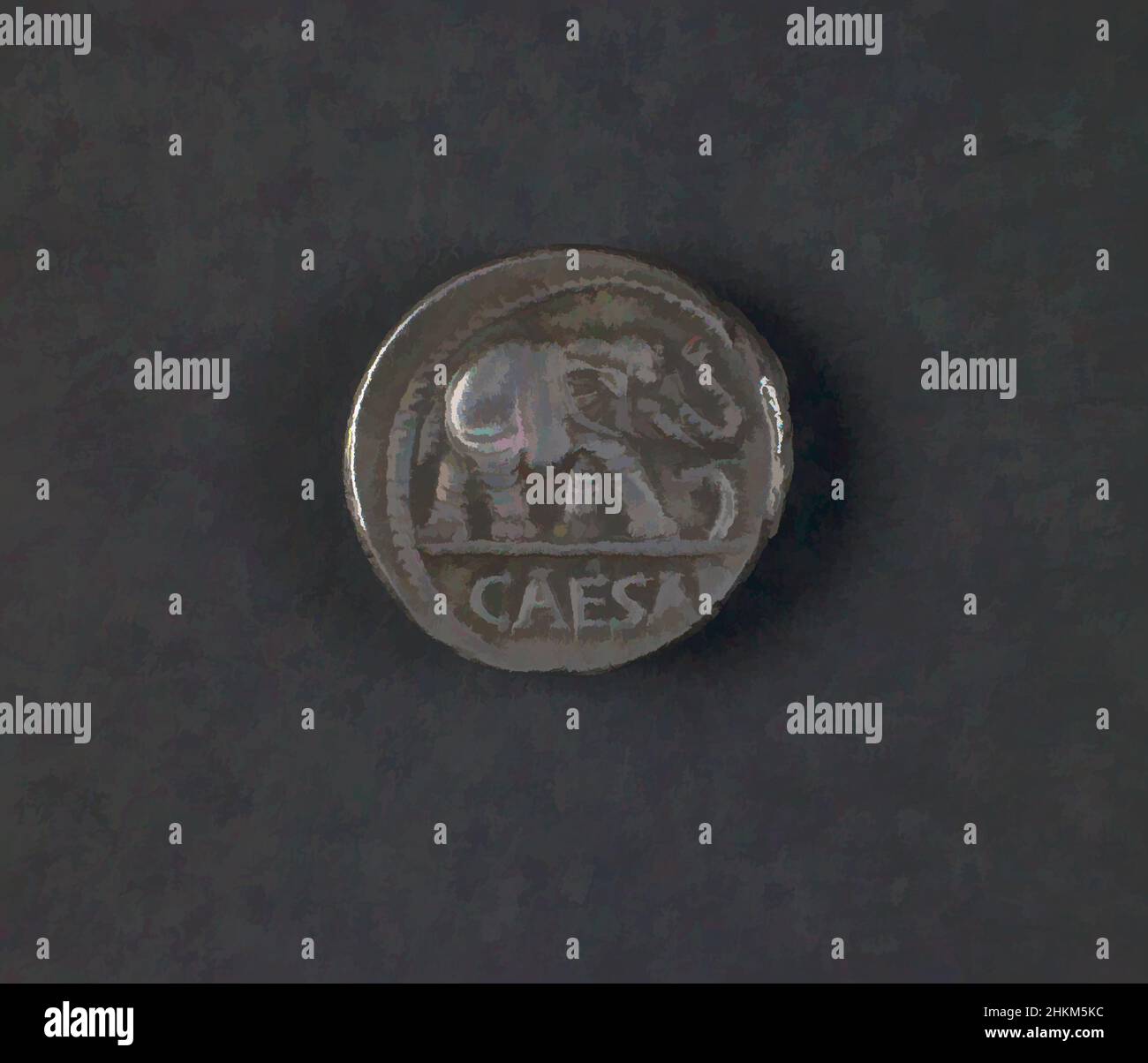 Kunst inspiriert von Denarius mit Elefant, mit C. Julius Caesar, 100-44 v. Chr., Roman, republikanische Periode, 509-27 v. Chr., 49-48 v. Chr., Silber, Rom, Latium, Italien, Europa, Münzen & Währung, Metallverarbeitung, 3,78 Gramm, Klassisches Werk, das von Artotop mit einem Schuss Moderne modernisiert wurde. Formen, Farbe und Wert, auffällige visuelle Wirkung auf Kunst. Emotionen durch Freiheit von Kunstwerken auf zeitgemäße Weise. Eine zeitlose Botschaft, die eine wild kreative neue Richtung verfolgt. Künstler, die sich dem digitalen Medium zuwenden und die Artotop NFT erschaffen Stockfoto
