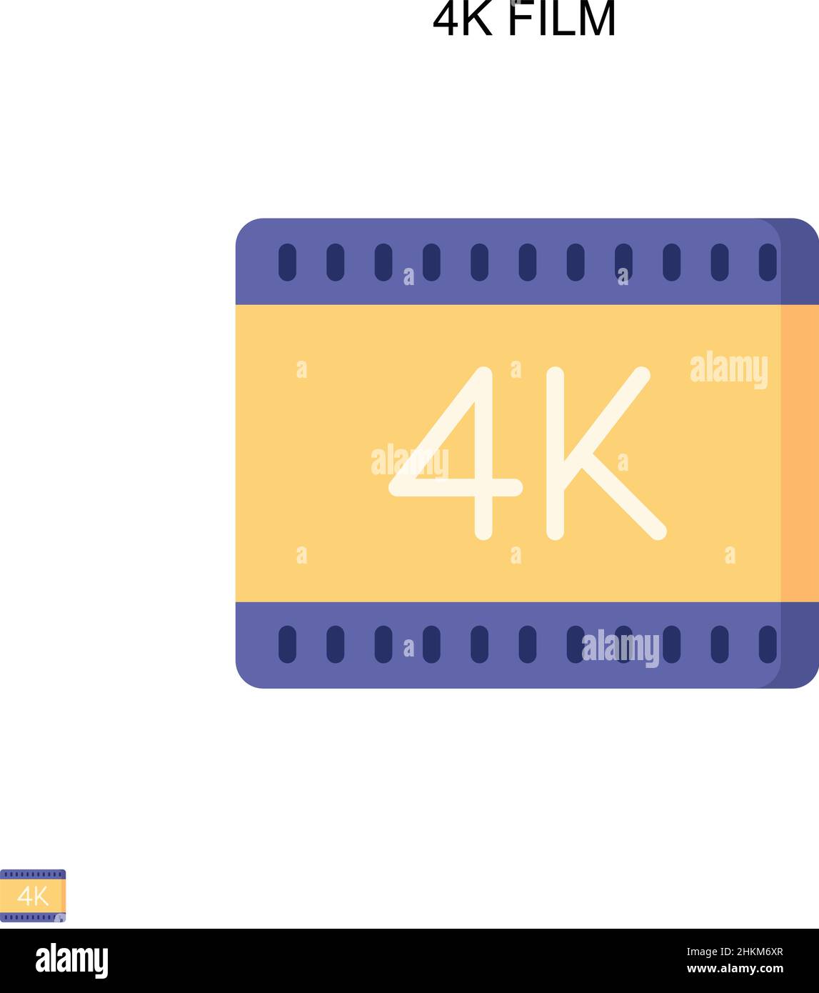 4K Film einfaches Vektor-Symbol. Illustration Symbol Design-Vorlage für Web mobile UI-Element. Stock Vektor