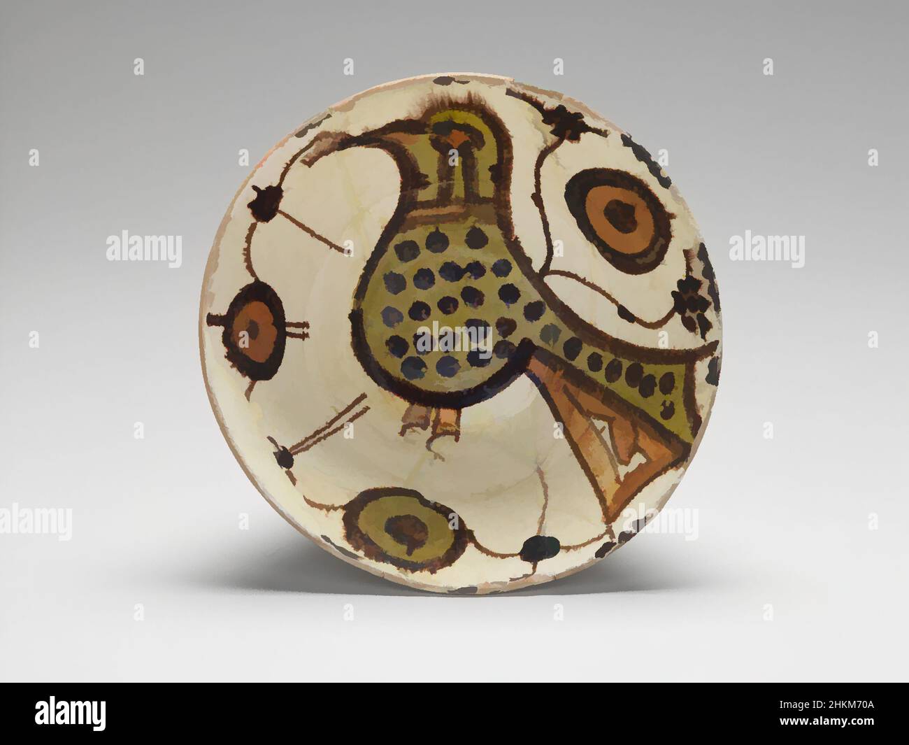 Kunst inspiriert von Schale mit Design von Vogel und Blumen, Persisch, Samanid Periode, 874-1000, 10th-11th Jahrhundert, Sari Ware; Steingut mit weißem Slip und polychromer Slip-Dekoration unter transparenter Glasur, Gurgan, Provinz Mazandaran, Iran, Asien, Sari, Provinz Mazandaran, Iran, Asien, Klassische Werke, die von Artotop mit einem Schuss Moderne modernisiert wurden. Formen, Farbe und Wert, auffällige visuelle Wirkung auf Kunst. Emotionen durch Freiheit von Kunstwerken auf zeitgemäße Weise. Eine zeitlose Botschaft, die eine wild kreative neue Richtung verfolgt. Künstler, die sich dem digitalen Medium zuwenden und die Artotop NFT erschaffen Stockfoto