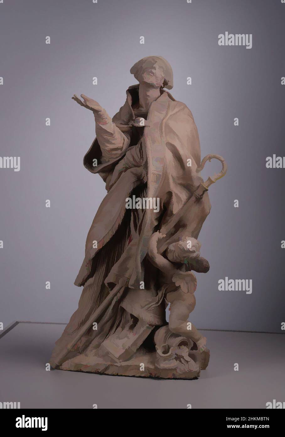 Kunst inspiriert vom seligen Alessandro Sauli als St. Augustine, Pierre Puget, Französisch, 1620-1694, c.1665-67, Terrakotta, hergestellt in Frankreich, Europa, Keramik, Skulptur, 27 3/4 x 16 x 12 Zoll (70,5 x 40,6 x 30,5 cm, Classic Works modernisiert von Artotop mit einem Schuss Modernität. Formen, Farbe und Wert, auffällige visuelle Wirkung auf Kunst. Emotionen durch Freiheit von Kunstwerken auf zeitgemäße Weise. Eine zeitlose Botschaft, die eine wild kreative neue Richtung verfolgt. Künstler, die sich dem digitalen Medium zuwenden und die Artotop NFT erschaffen Stockfoto