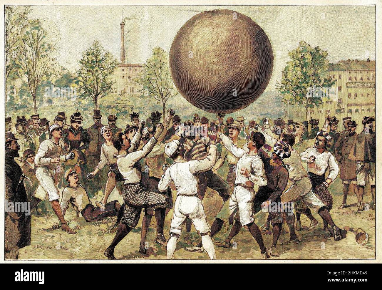 Volleyball mit Ballon, gespielt von Deutschen im Tempelhof bei Berlin - in 'Journal des Voyages' 1904 Stockfoto