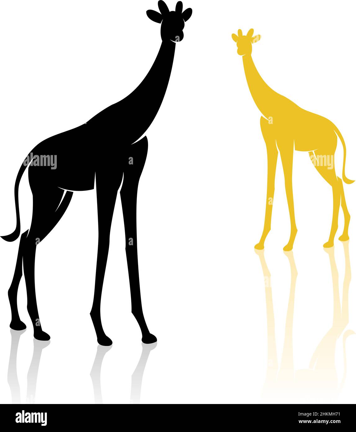 Vektorbild der Giraffe auf weißem Hintergrund. Leicht editierbare Vektorgrafik mit Ebenen. Stock Vektor