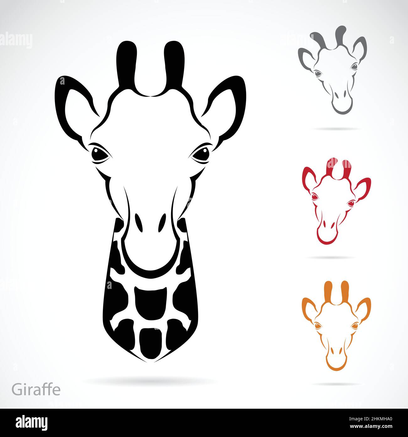 Vektorbild des Giraffenkopfes auf weißem Hintergrund. Leicht editierbare Vektorgrafik mit Ebenen. Stock Vektor