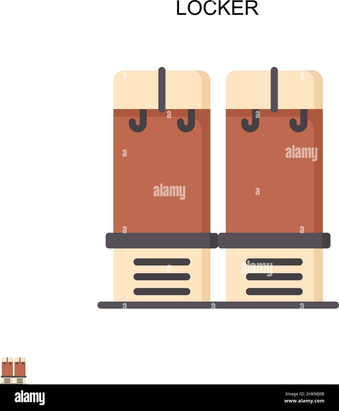 Einfaches Vektortymbol für den Spind. Illustration Symbol Design-Vorlage für Web mobile UI-Element. Stock Vektor