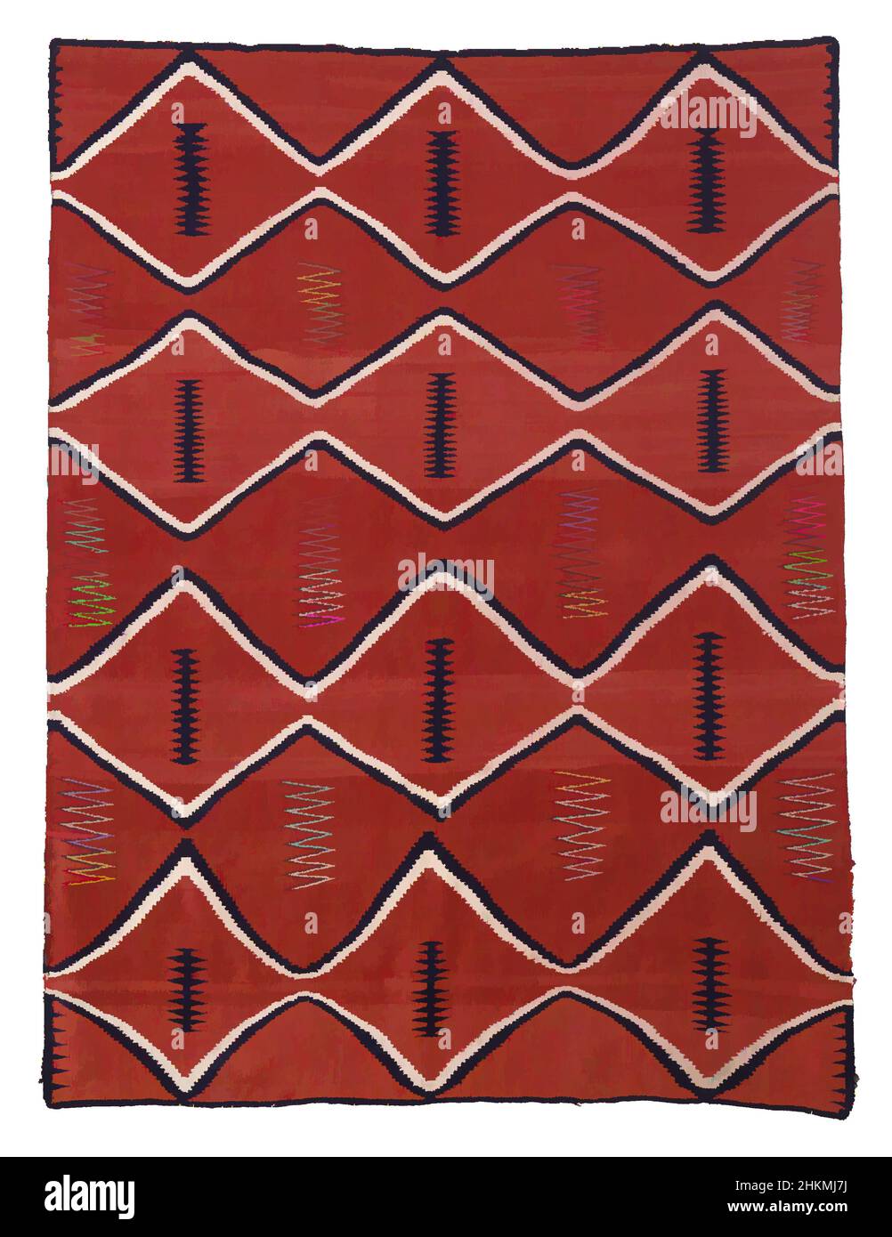 Kunst inspiriert von Serape, Diné (Navajo), 1865-80, Wolle und Farbstoff, hergestellt im Südwesten, USA, Nord- und Mittelamerika, Textilien, 67 1/2 x 51 1/2 Zoll (171,5 x 130,8 cm, Classic Works modernisiert von Artotop mit einem Schuss Modernität. Formen, Farbe und Wert, auffällige visuelle Wirkung auf Kunst. Emotionen durch Freiheit von Kunstwerken auf zeitgemäße Weise. Eine zeitlose Botschaft, die eine wild kreative neue Richtung verfolgt. Künstler, die sich dem digitalen Medium zuwenden und die Artotop NFT erschaffen Stockfoto