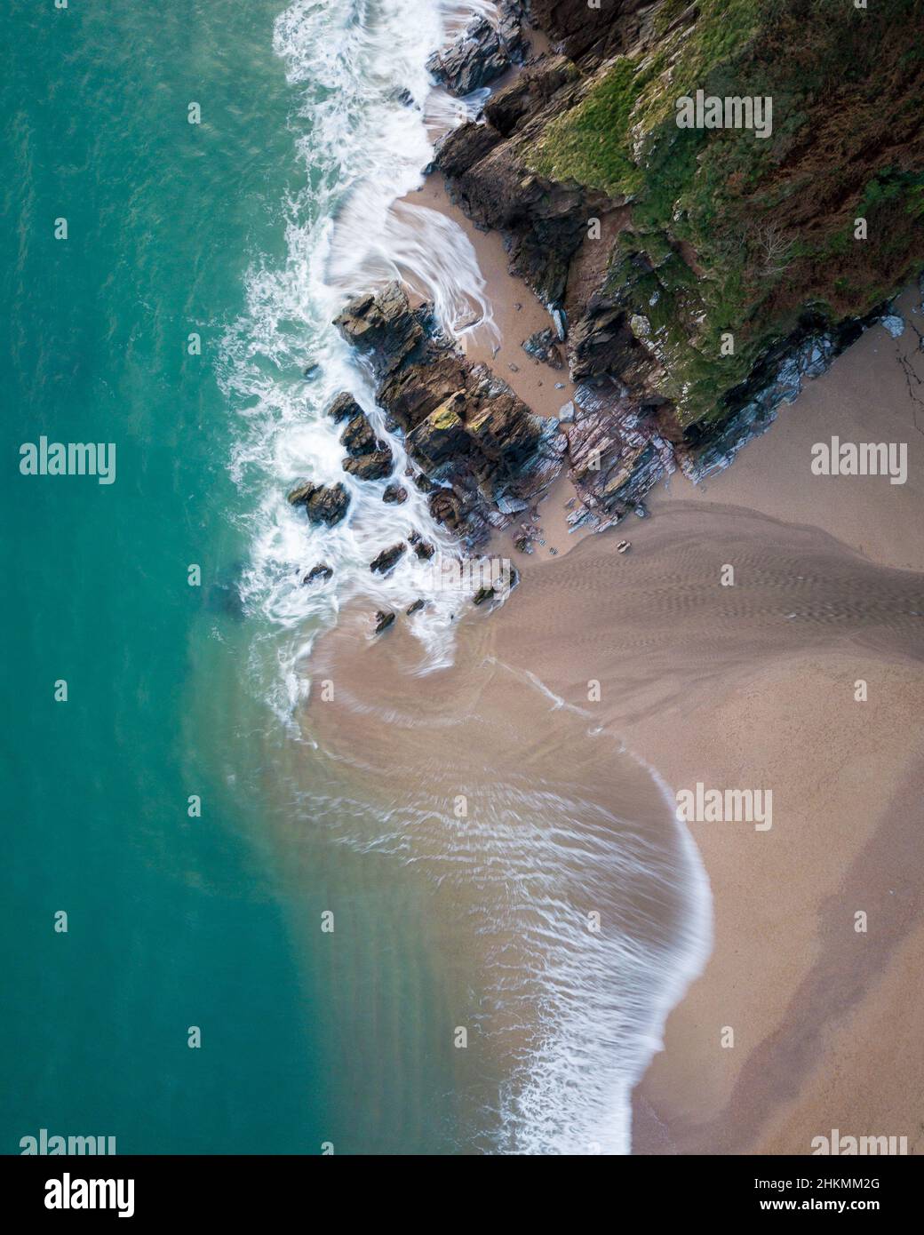 Blackpool Sands von oben, Devon Großbritannien Stockfoto