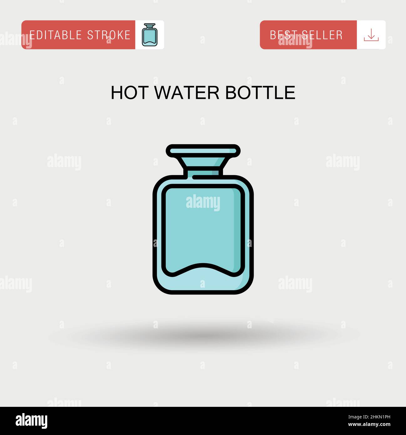 Einfaches Vektorsymbol für die Heißwasserflasche. Stock Vektor