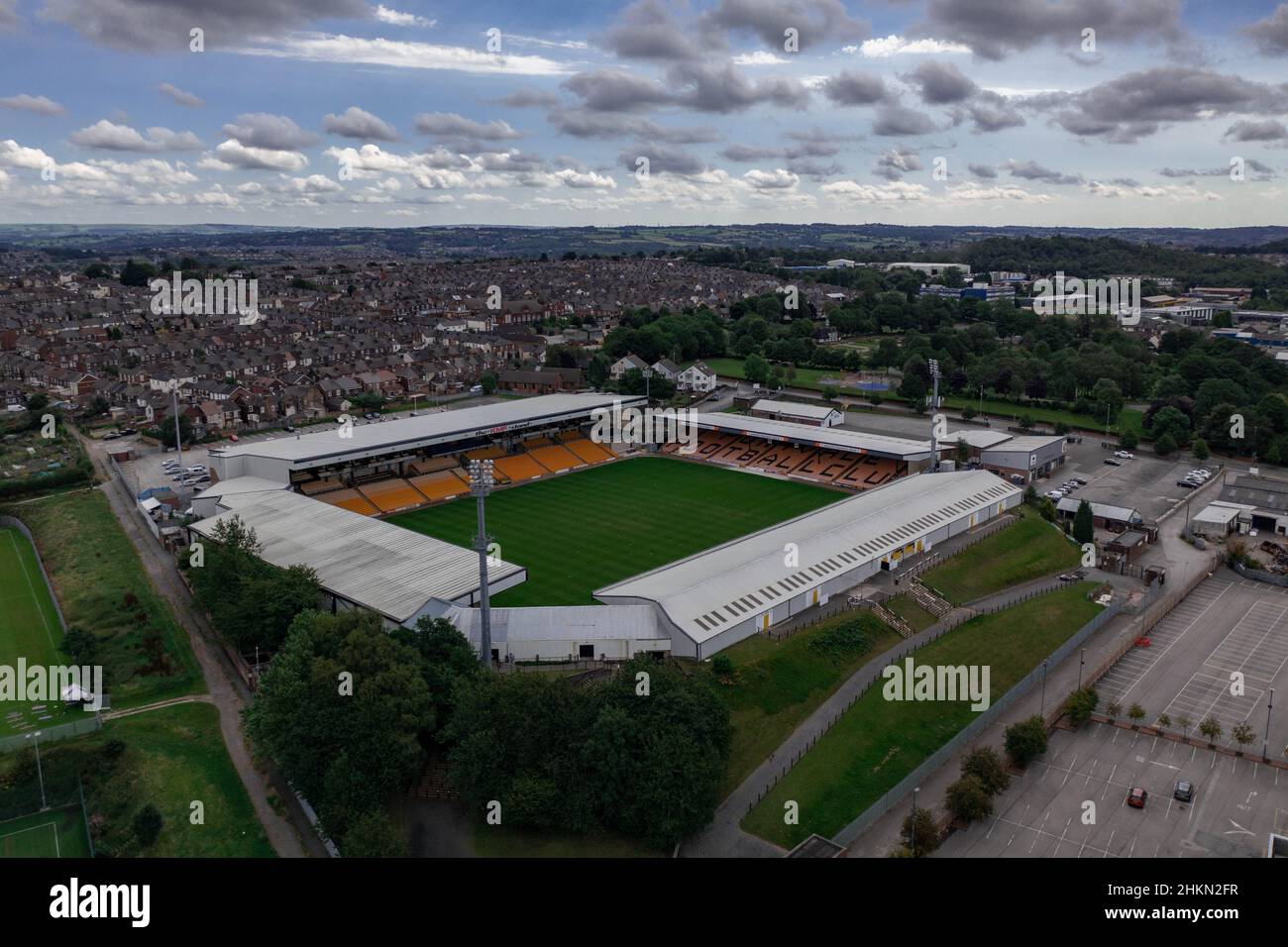 Vale Park Aerial Photos , Port Vale Football Club Stoke on Trent Staffordshire Stockfoto