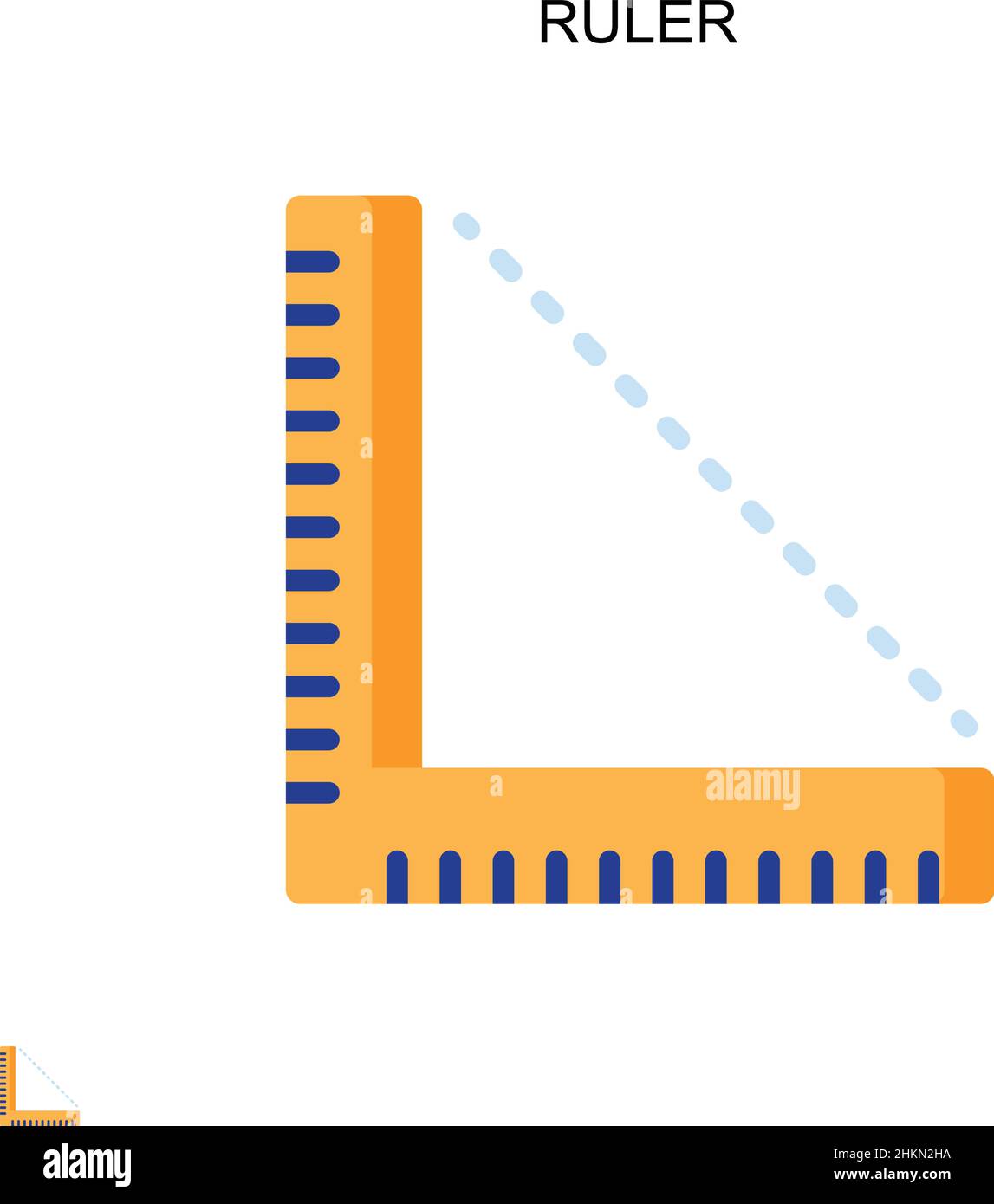 Einfaches Vektorsymbol für Lineal. Illustration Symbol Design-Vorlage für Web mobile UI-Element. Stock Vektor