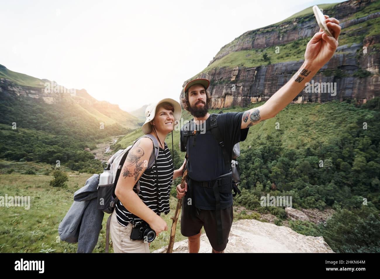 Es ist zu schön, nicht ein paar Selfies zu machen Stockfoto