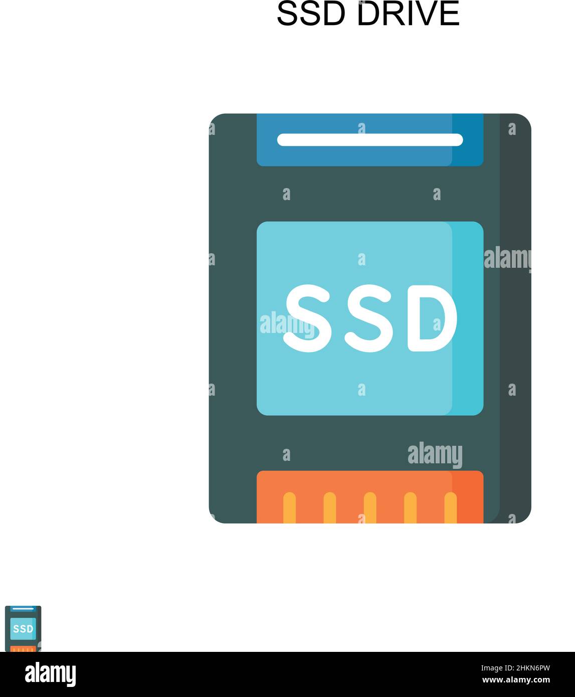 Einfaches Vektorsymbol für SSD-Laufwerke. Illustration Symbol Design-Vorlage für Web mobile UI-Element. Stock Vektor