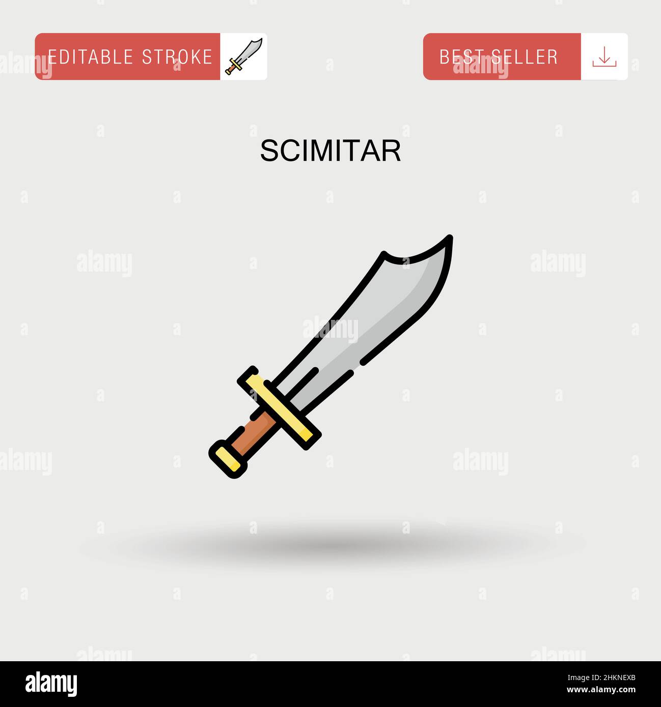 Einfaches Vektorsymbol „Scimitar“. Stock Vektor
