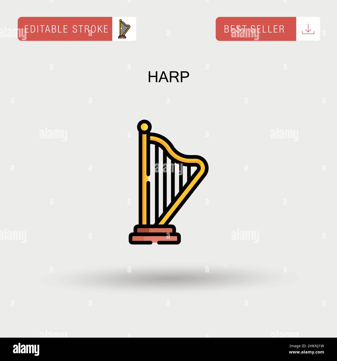 Einfaches Vektorsymbol Harp. Stock Vektor