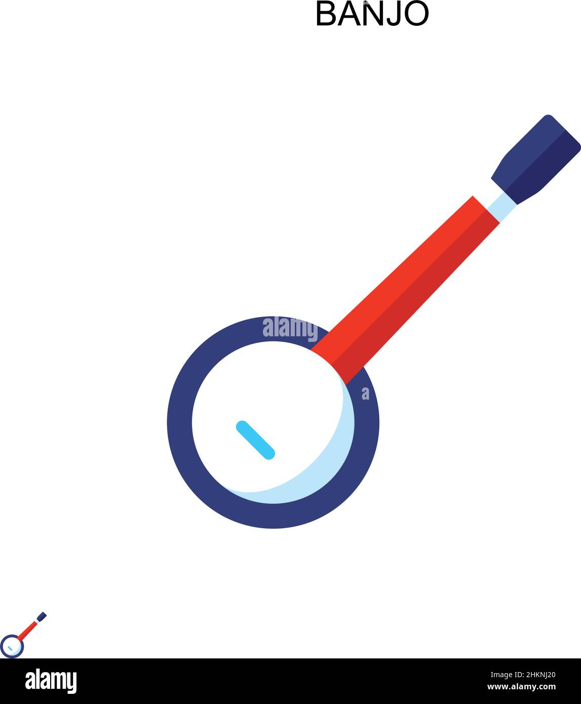 Einfaches Banjo-Vektor-Symbol. Illustration Symbol Design-Vorlage für Web mobile UI-Element. Stock Vektor