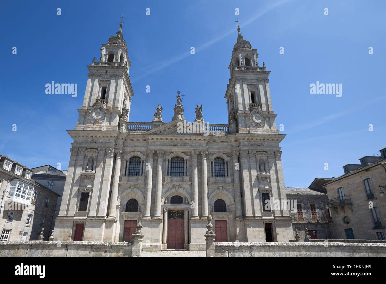 Außenfassade der Kathedrale von Lugo in Galizien, Spanien Stockfoto