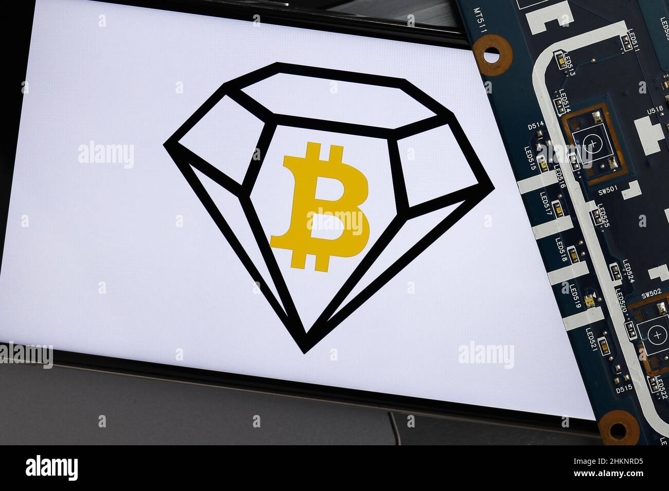 Bitcoin Diamond (BCD) Editorial. Illustratives Foto für Nachrichten über Bitcoin Diamond (BCD) - eine Kryptowährung Stockfoto