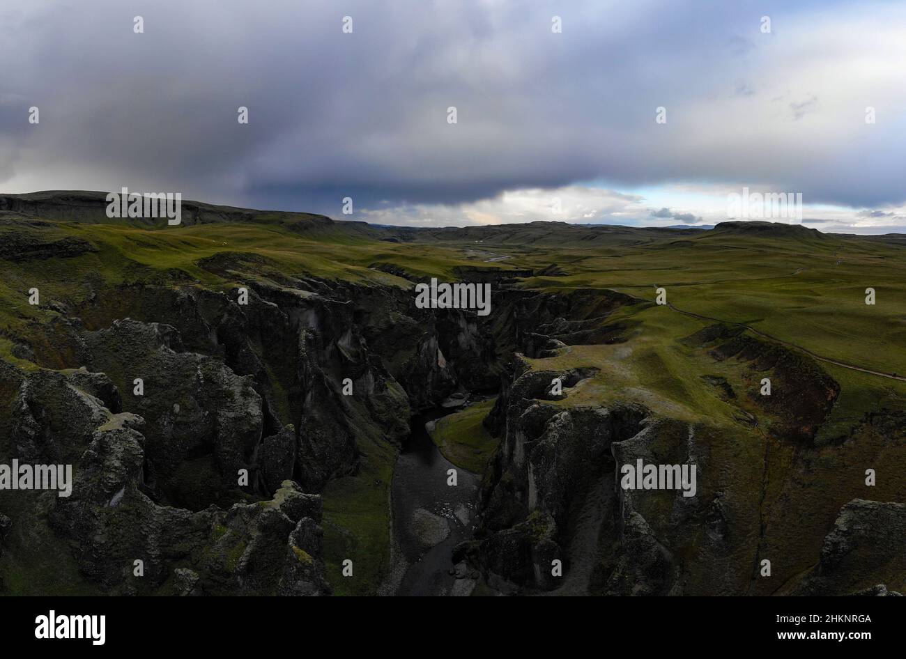 Fjaðrárgljúfur-Schlucht in Island Stockfoto