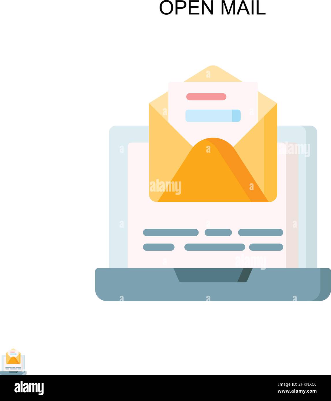 Einfaches Vektorsymbol für offene E-Mails. Illustration Symbol Design-Vorlage für Web mobile UI-Element. Stock Vektor