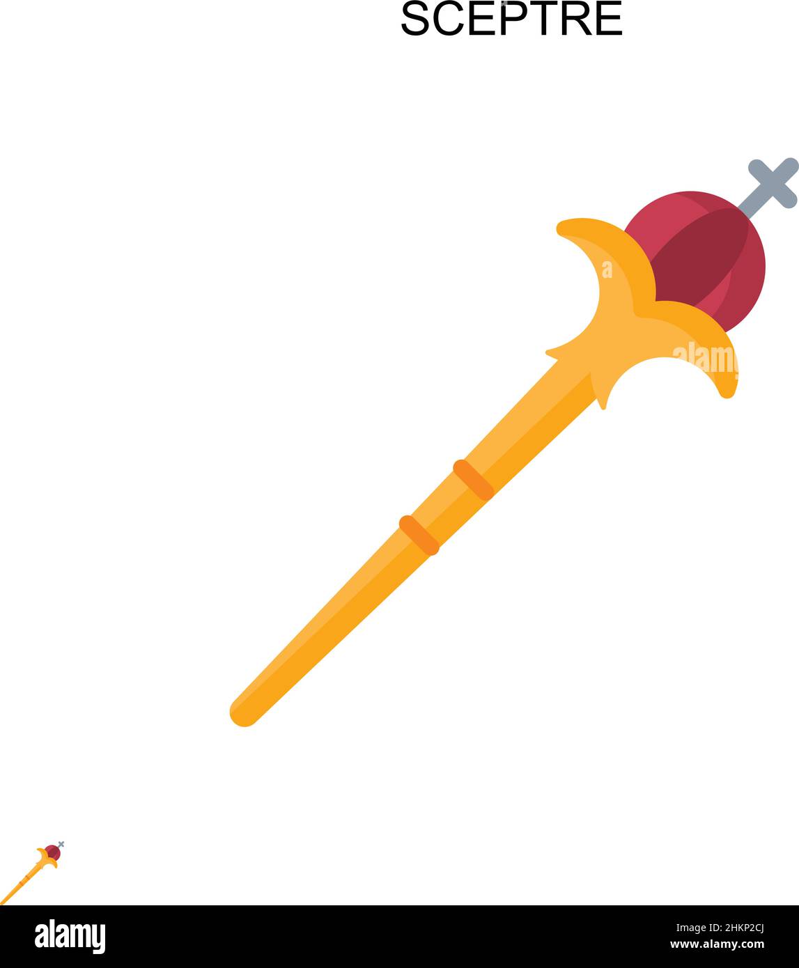 Einfaches Vektorsymbol für Zepter. Illustration Symbol Design-Vorlage für Web mobile UI-Element. Stock Vektor