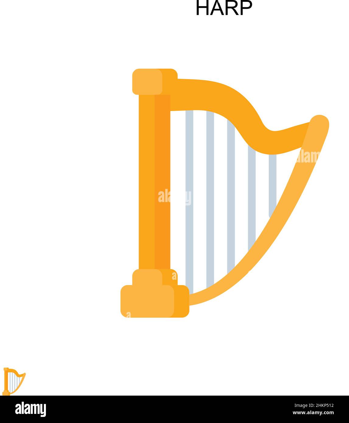 Einfaches Vektorsymbol Harp. Illustration Symbol Design-Vorlage für Web mobile UI-Element. Stock Vektor