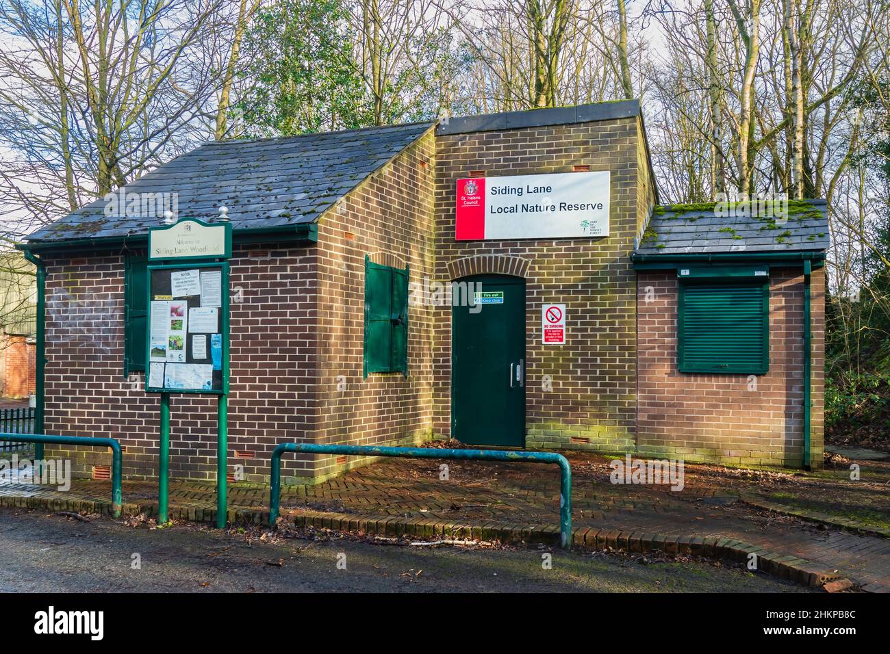 04.02.22 Rainford, Merseyside, Großbritannien. Siddings Lane ist ein Naturschutzgebiet in der Nähe von Rainford, St. Helens, und ist ein ehemaliges Kollistwerk. Stockfoto