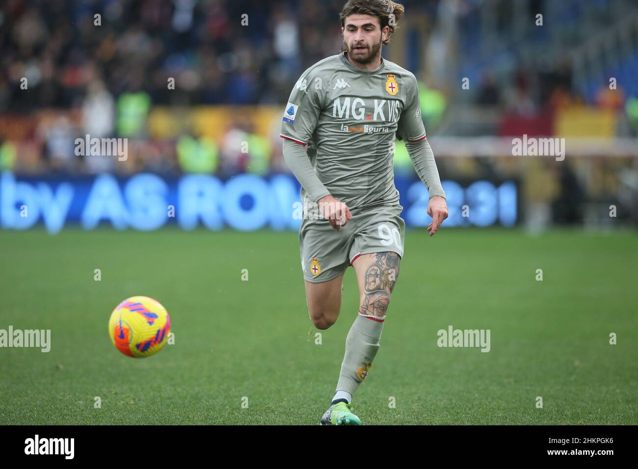 Rom, Italien. 05th. Februar 2022. ROM, Italien - 05.02.2022: PORTANOVA (GEN) im Einsatz während der italienischen Serie Ein Fußballspiel zwischen AS ROMA gegen GENUA FC im Olympiastadion in Rom. Kredit: Unabhängige Fotoagentur/Alamy Live Nachrichten Stockfoto