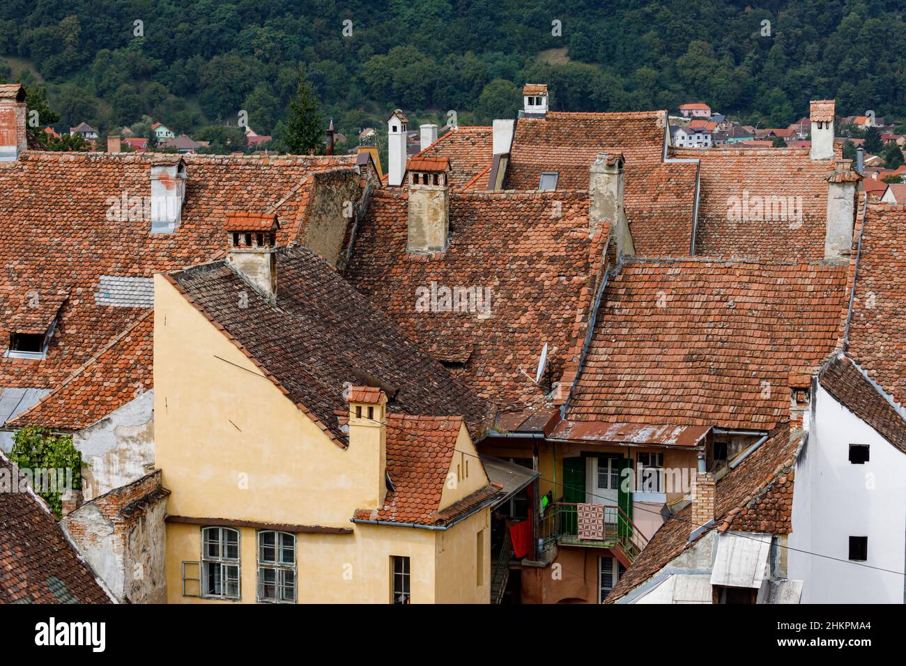 Die historische Stadt Sighisoara in Transilvania Rumänien Stockfoto
