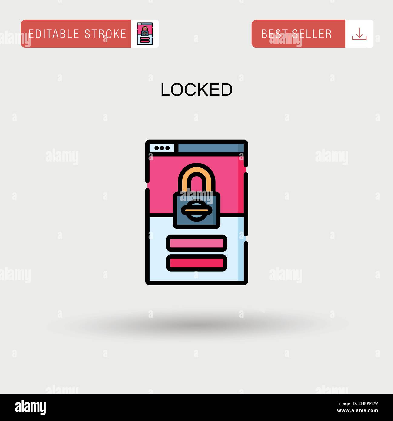 Gesperrtes einfaches Vektorsymbol. Stock Vektor