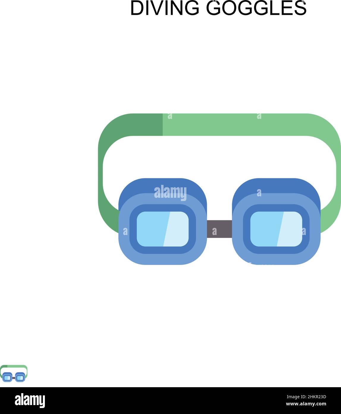 Tauchbrille einfaches Vektor-Symbol. Illustration Symbol Design-Vorlage für Web mobile UI-Element. Stock Vektor