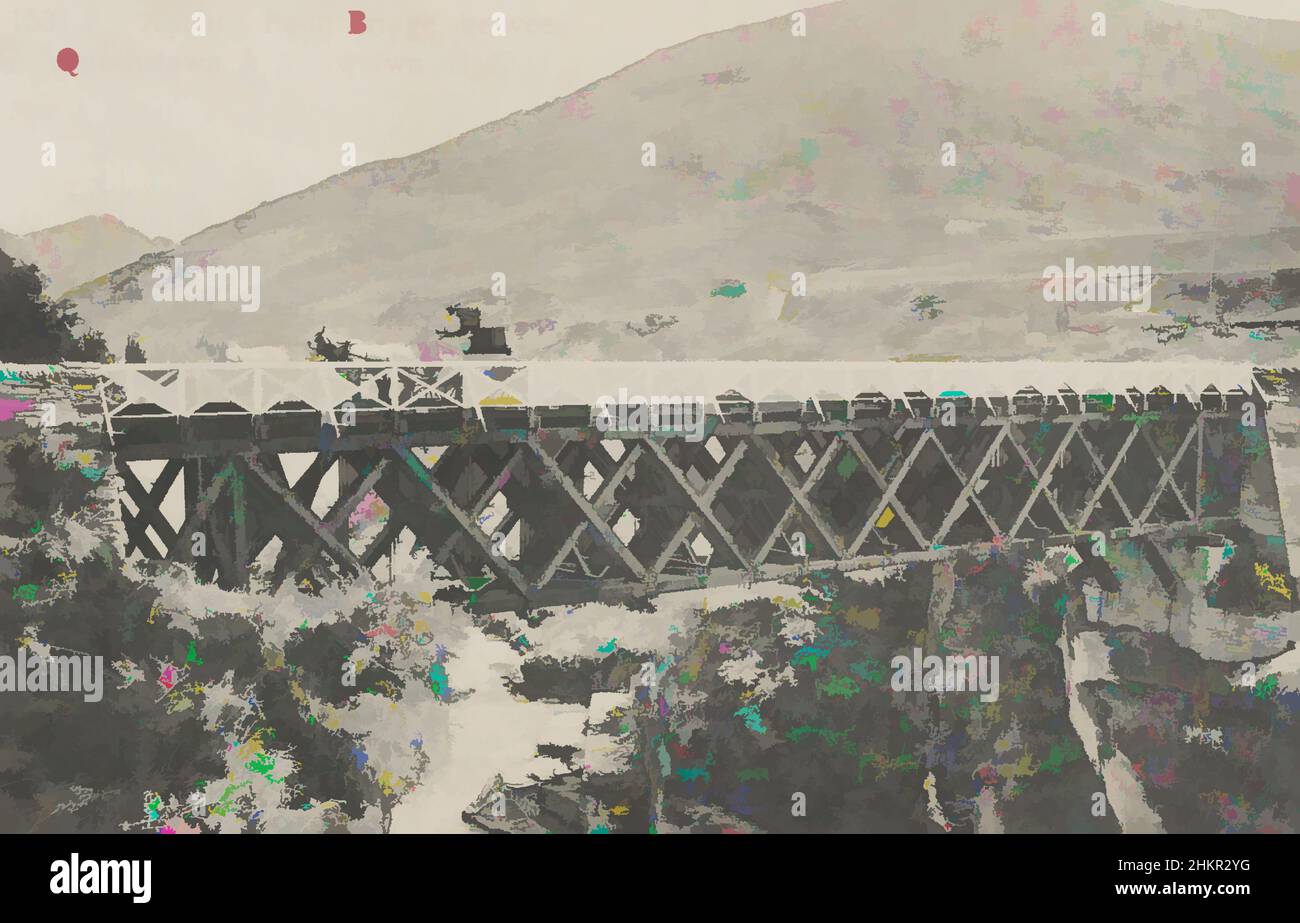 Kunst inspiriert von Arthur's Point Bridge, zwischen Queenstown und Arrowtown, Neuseeland, Muir & Moodie Studio, 1905, Queenstown, Klassische Werke, die von Artotop mit einem Schuss Moderne modernisiert wurden. Formen, Farbe und Wert, auffällige visuelle Wirkung auf Kunst. Emotionen durch Freiheit von Kunstwerken auf zeitgemäße Weise. Eine zeitlose Botschaft, die eine wild kreative neue Richtung verfolgt. Künstler, die sich dem digitalen Medium zuwenden und die Artotop NFT erschaffen Stockfoto