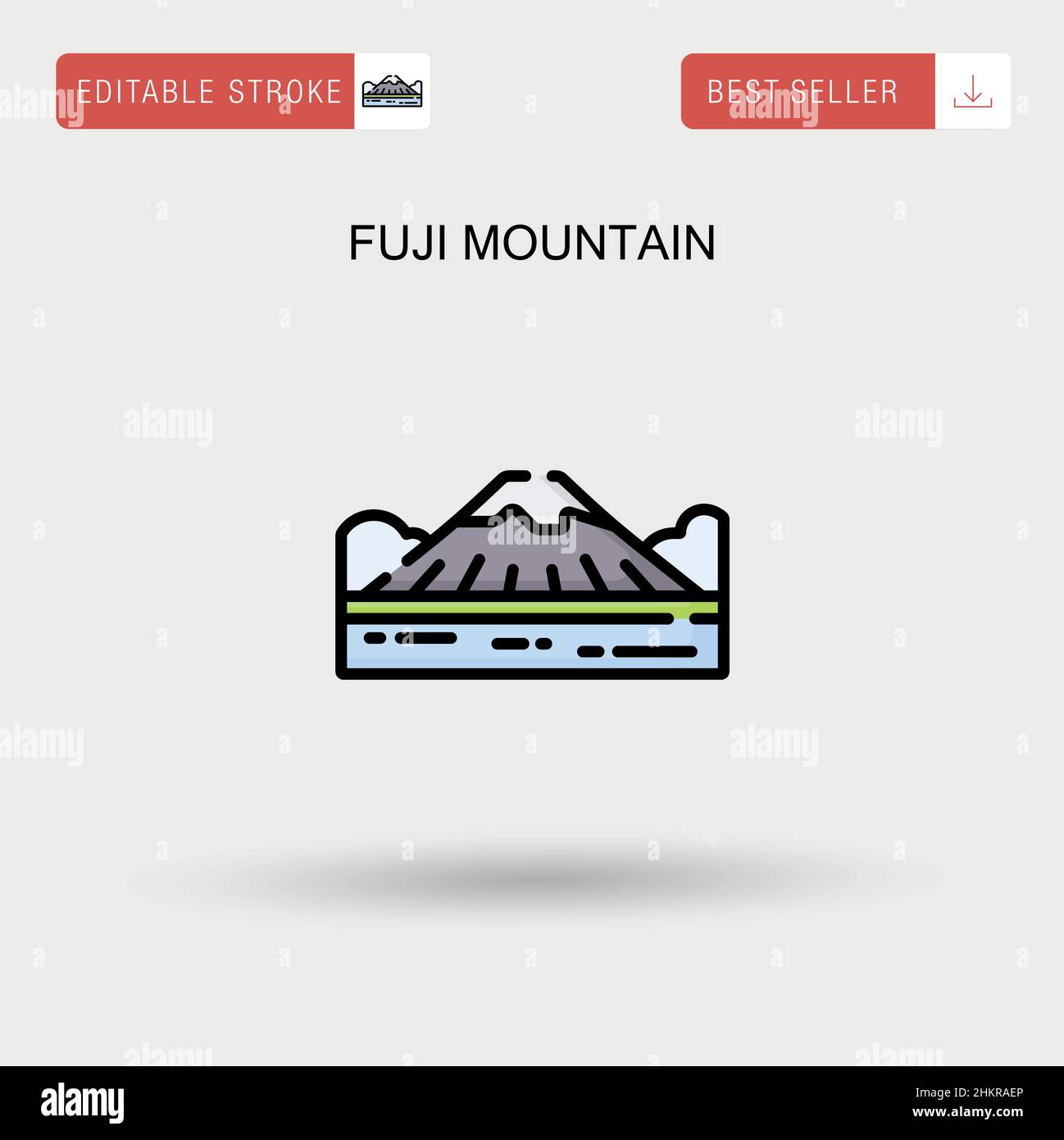 Einfaches Vektor-Symbol des Fuji-Gebirges. Stock Vektor
