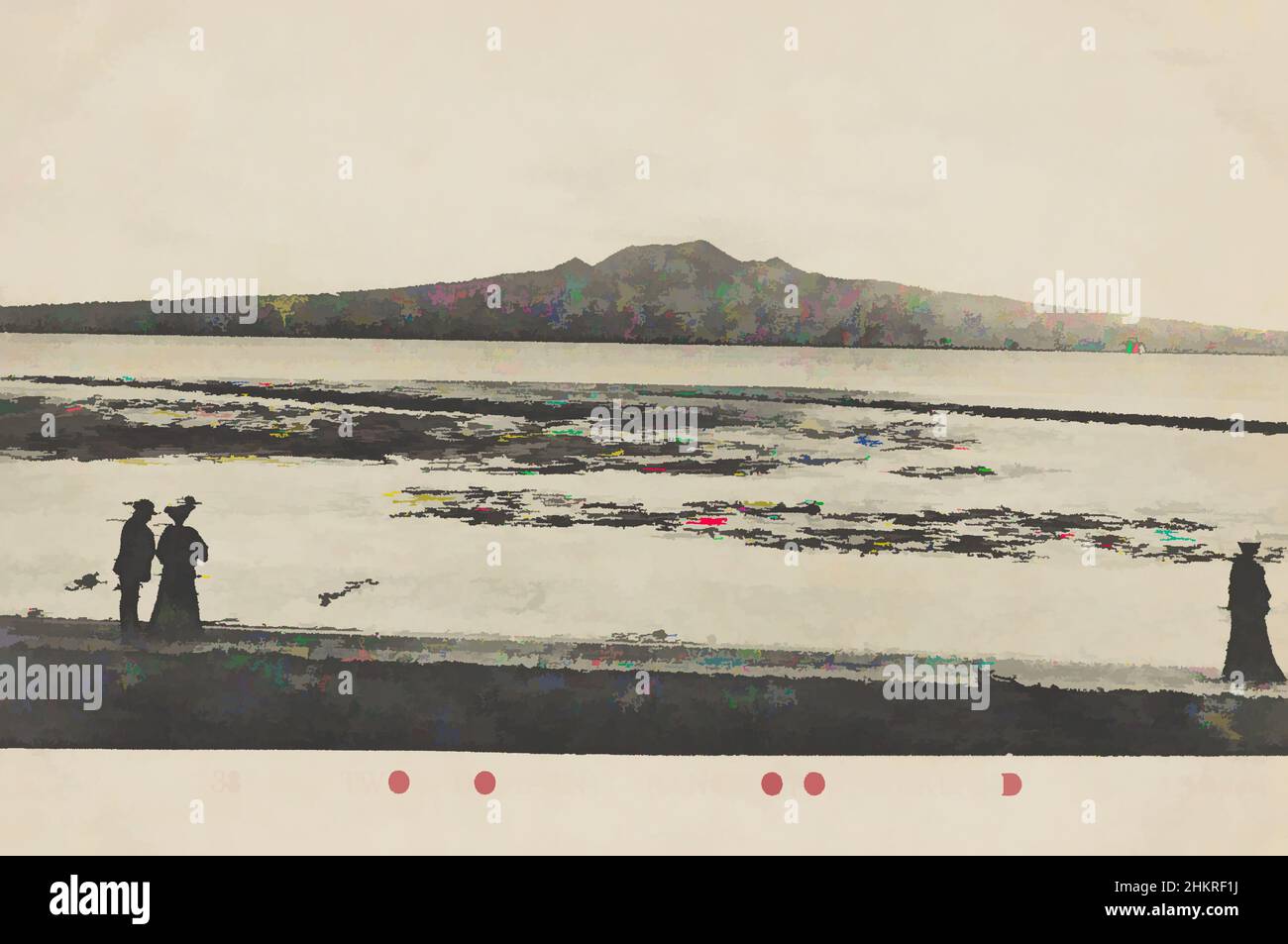 Kunst inspiriert von Two's Company, Rangitoto, Auckland, Neuseeland, Muir & Moodie Studio, 1905, Auckland, Klassische Werke, die von Artotop mit einem Schuss Moderne modernisiert wurden. Formen, Farbe und Wert, auffällige visuelle Wirkung auf Kunst. Emotionen durch Freiheit von Kunstwerken auf zeitgemäße Weise. Eine zeitlose Botschaft, die eine wild kreative neue Richtung verfolgt. Künstler, die sich dem digitalen Medium zuwenden und die Artotop NFT erschaffen Stockfoto