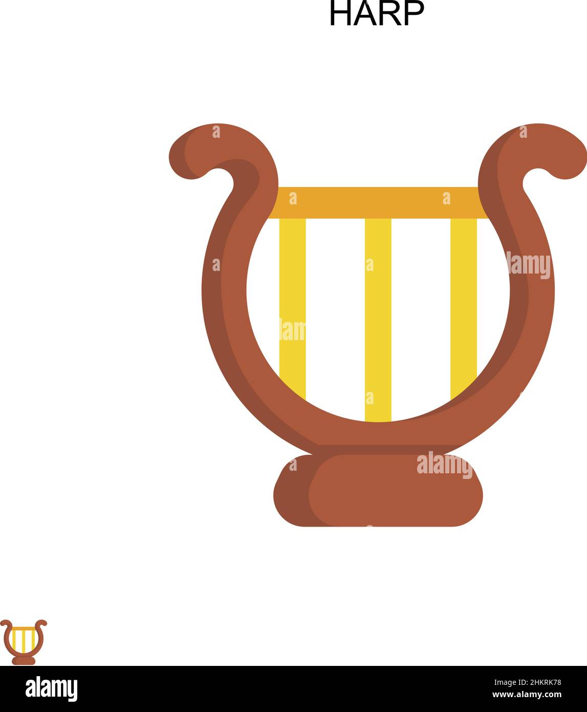 Einfaches Vektorsymbol Harp. Illustration Symbol Design-Vorlage für Web mobile UI-Element. Stock Vektor