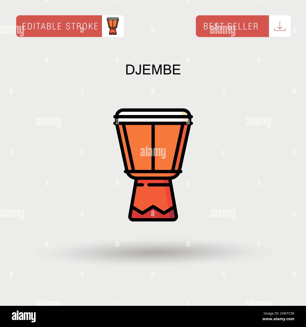 Einfaches Vektorsymbol Djembe. Stock Vektor