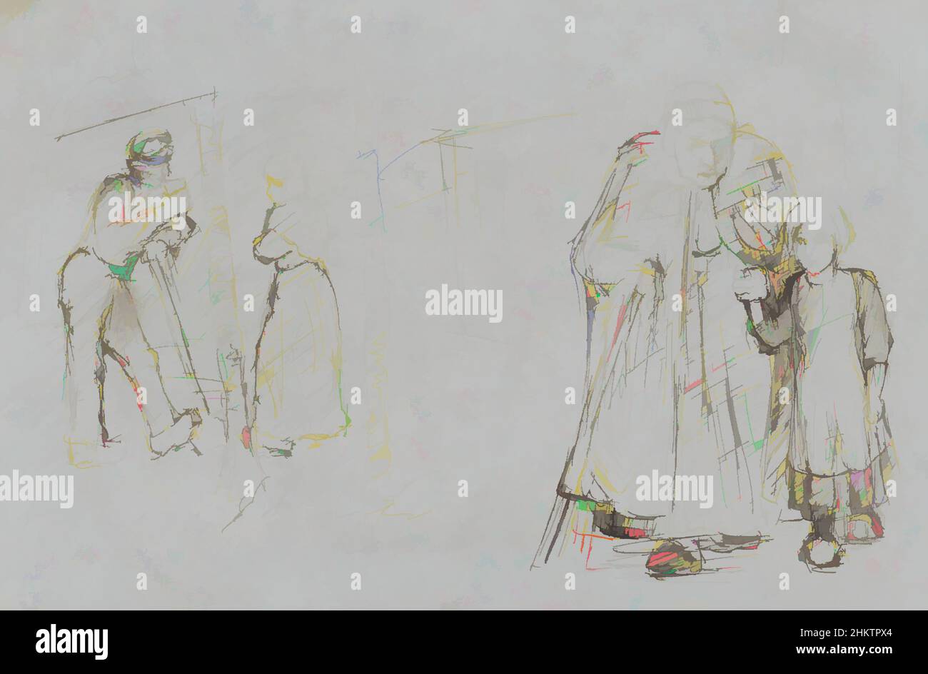 Kunst inspiriert von trinkenden Bauern- und Bauernmädchen mit einer alten Frau, Bauer, Bäuerin und Mädchen mit einer alten Frau, Classic Works modernisiert von Artotop mit einem Schuss Moderne. Formen, Farbe und Wert, auffällige visuelle Wirkung auf Kunst. Emotionen durch Freiheit von Kunstwerken auf zeitgemäße Weise. Eine zeitlose Botschaft, die eine wild kreative neue Richtung verfolgt. Künstler, die sich dem digitalen Medium zuwenden und die Artotop NFT erschaffen Stockfoto