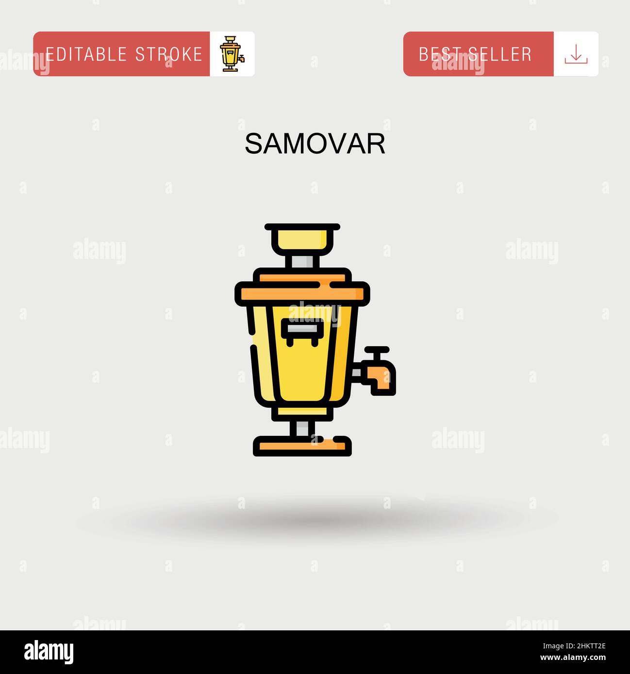 Einfaches Vektor-Symbol für Samovar. Stock Vektor